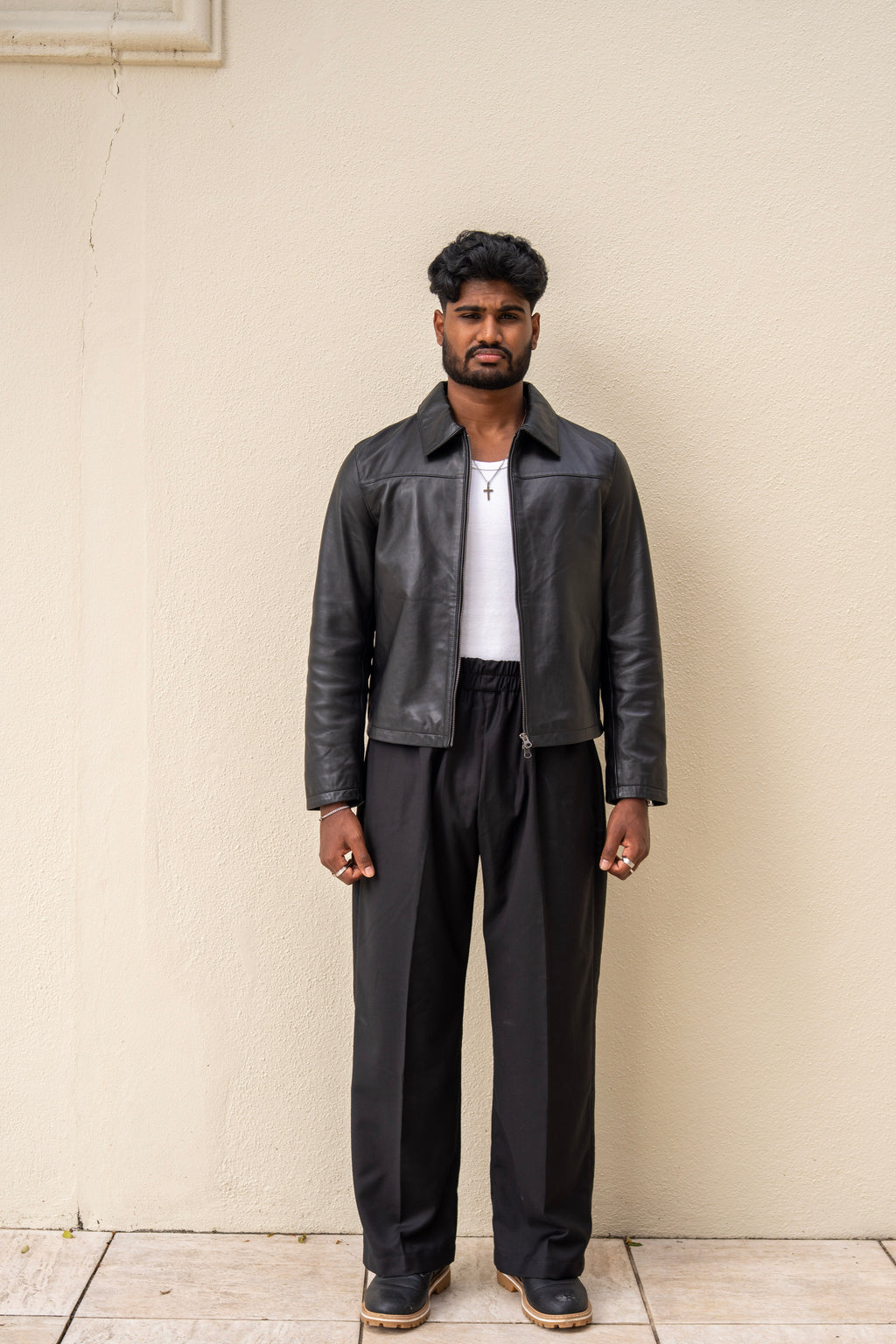 Cropped Leather Jacket