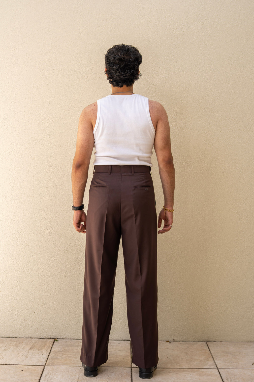 Wide Leg Pleated Trousers