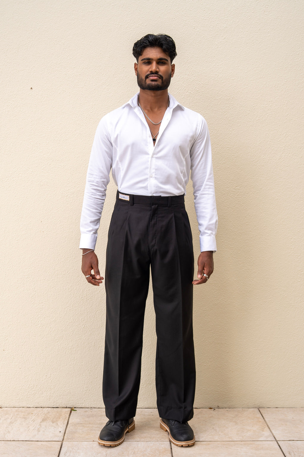 Wide Leg Pleated Trousers