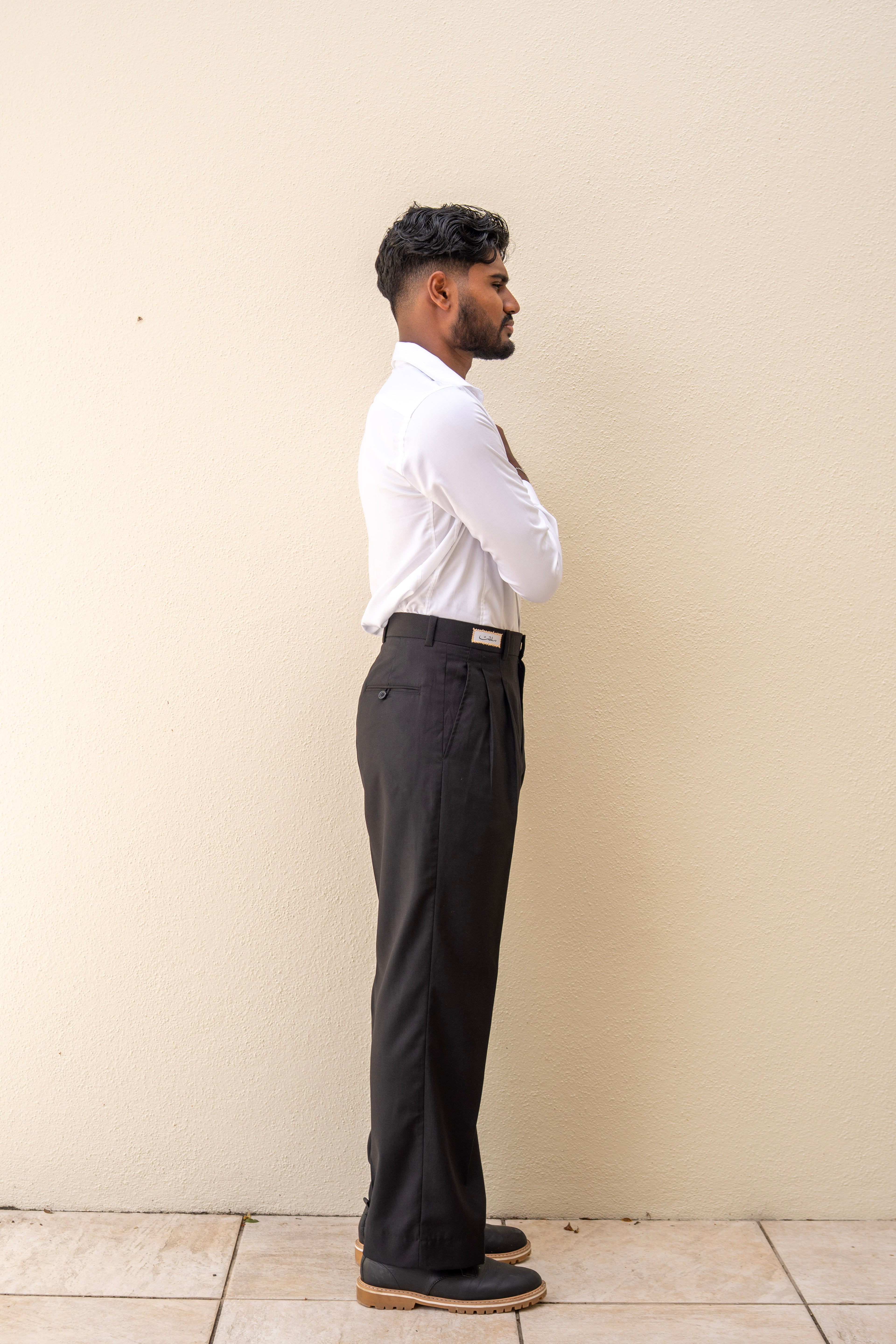 Wide Leg Pleated Trousers