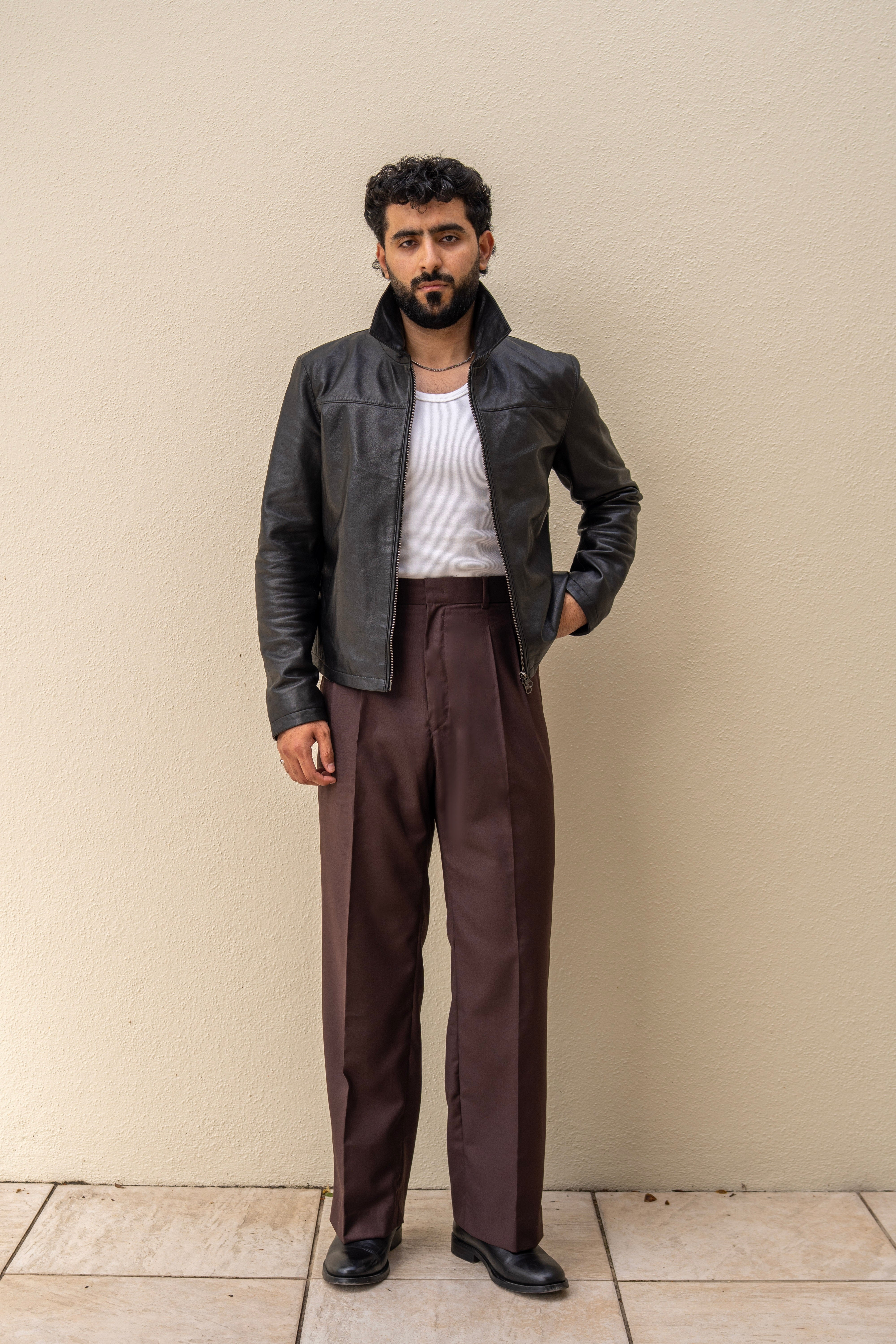 Hazeem Cropped Leather Jacket – Sultanat By Hazeem