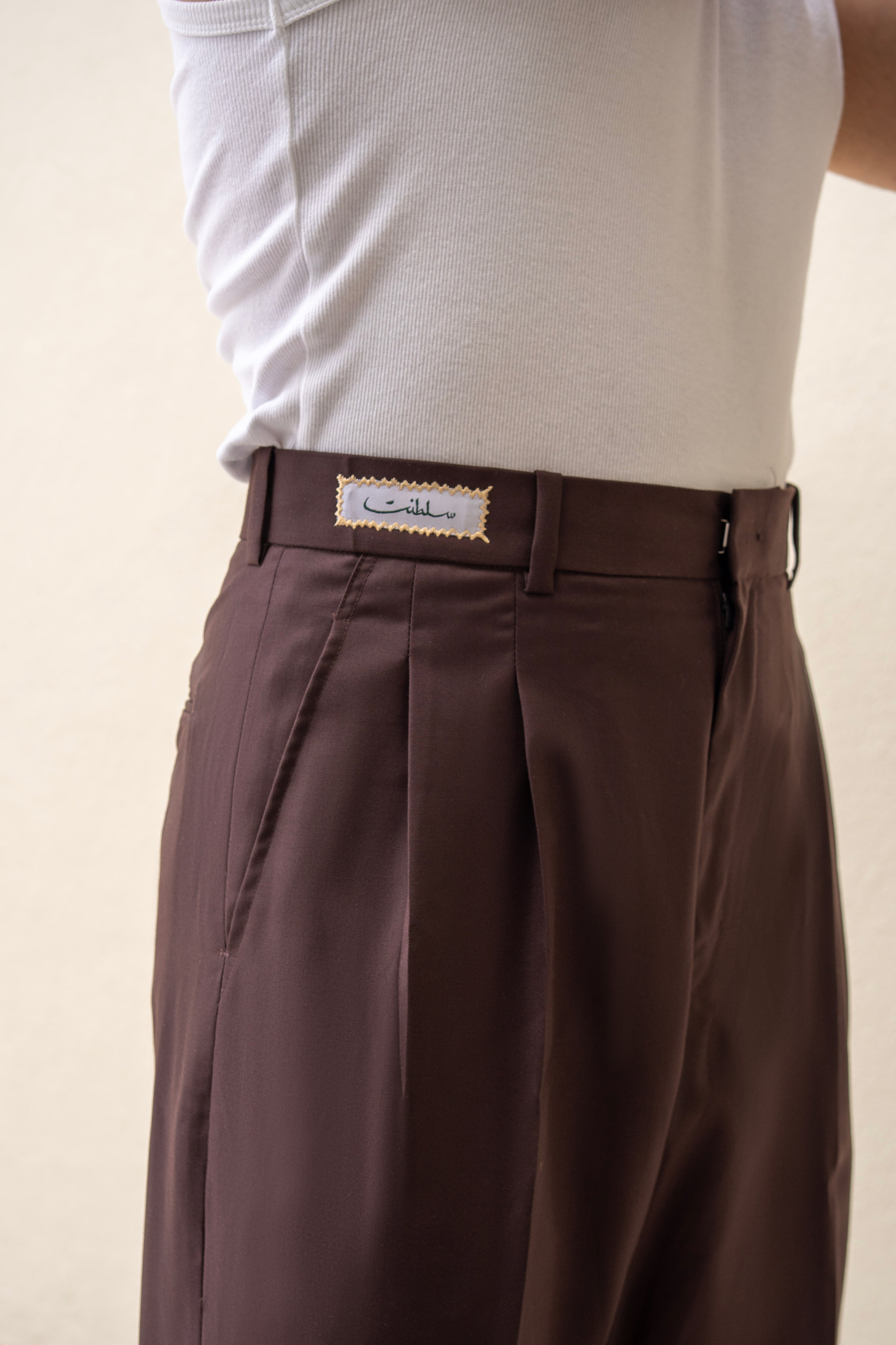 Wide Leg Pleated Trousers